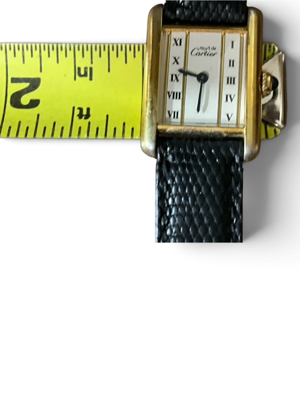 Vintage Must de Cartier Tank Vermeil Quartz 925 Watch New Battery Swiss Classic - Picture 15 of 16